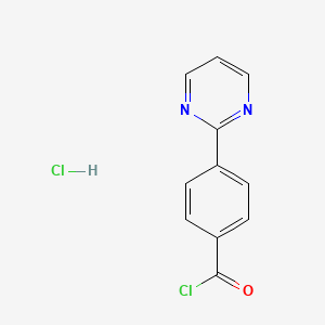 molecular formula C11H8Cl2N2O B12955842 4-(Pyrimidin-2-yl)benzoyl chloride hydrochloride 