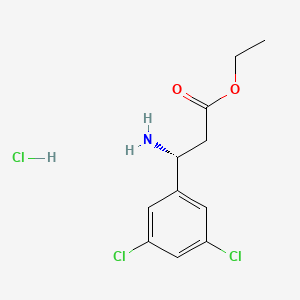 molecular formula C11H14Cl3NO2 B12955883 (R)-Ethyl 3-amino-3-(3,5-dichlorophenyl)propanoate hydrochloride 