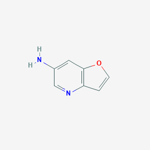 molecular formula C7H6N2O B12955975 Furo[3,2-b]pyridin-6-amine 