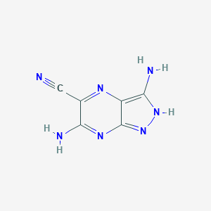 molecular formula C6H5N7 B129560 3,6-diamino-2H-pyrazolo[3,4-b]pyrazine-5-carbonitrile CAS No. 157224-96-9