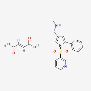 molecular formula C21H21N3O6S B12956005 N-Methyl-1-(5-phenyl-1-(pyridin-3-ylsulfonyl)-1H-pyrrol-3-yl)methanamine fumarate 