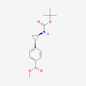 molecular formula C16H21NO4 B12956007 Rel-methyl 4-((1S,2R)-2-((tert-butoxycarbonyl)amino)cyclopropyl)benzoate 