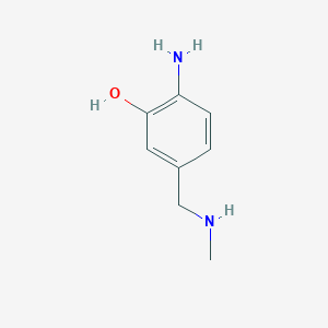 molecular formula C8H12N2O B12956017 2-Amino-5-((methylamino)methyl)phenol 