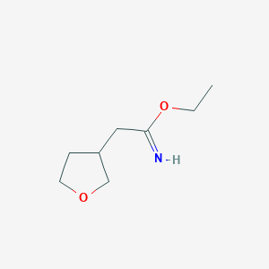 molecular formula C8H15NO2 B12956076 Ethyl 2-(tetrahydrofuran-3-yl)acetimidate 