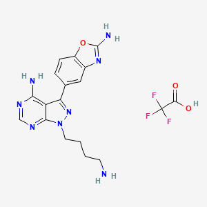 molecular formula C18H19F3N8O3 B12956136 5-(4-Amino-1-(4-aminobutyl)-1H-pyrazolo[3,4-d]pyrimidin-3-yl)benzo[d]oxazol-2-amine 2,2,2-trifluoroacetate 