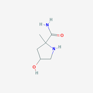 molecular formula C6H12N2O2 B12956203 4-Hydroxy-2-methylpyrrolidine-2-carboxamide 