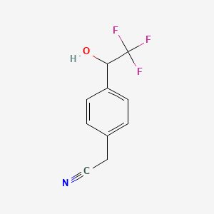 molecular formula C10H8F3NO B12956228 2-(4-(2,2,2-Trifluoro-1-hydroxyethyl)phenyl)acetonitrile 