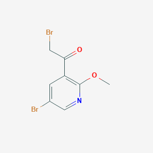 molecular formula C8H7Br2NO2 B12956245 2-Bromo-1-(5-bromo-2-methoxypyridin-3-yl)ethanone 