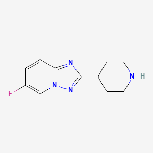 molecular formula C11H13FN4 B12956300 6-Fluoro-2-(piperidin-4-yl)-[1,2,4]triazolo[1,5-a]pyridine 