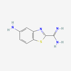 molecular formula C8H8N4S B12956309 5-Aminobenzo[d]thiazole-2-carboximidamide 