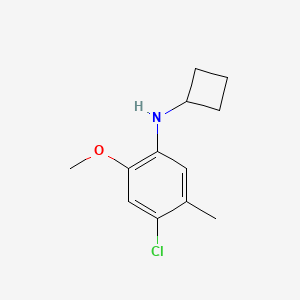 molecular formula C12H16ClNO B12956312 4-chloro-N-cyclobutyl-2-methoxy-5-methylaniline 