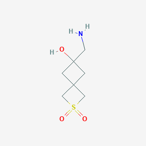 molecular formula C7H13NO3S B12956321 6-(Aminomethyl)-6-hydroxy-2-thiaspiro[3.3]heptane 2,2-dioxide 