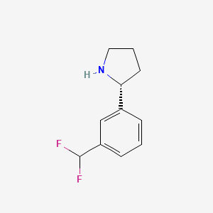 molecular formula C11H13F2N B12956341 (R)-2-(3-(Difluoromethyl)phenyl)pyrrolidine 