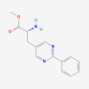 molecular formula C14H15N3O2 B12956374 Methyl (R)-2-amino-3-(2-phenylpyrimidin-5-yl)propanoate 