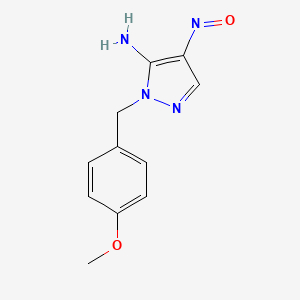 molecular formula C11H12N4O2 B12956436 1-(4-methoxybenzyl)-4-nitroso-1H-pyrazol-5-amine 