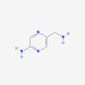 molecular formula C5H8N4 B12956443 5-(Aminomethyl)pyrazin-2-amine 