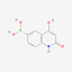 molecular formula C9H8BNO4 B12956459 (4-Hydroxy-2-oxo-1,2-dihydroquinolin-6-yl)boronic acid 