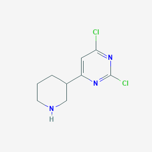 molecular formula C9H11Cl2N3 B12956473 2,4-Dichloro-6-(piperidin-3-yl)pyrimidine 