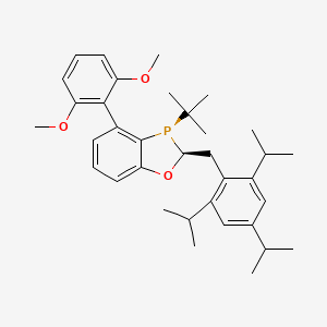 molecular formula C35H47O3P B12956499 (2S,3R)-3-(tert-Butyl)-4-(2,6-dimethoxyphenyl)-2-(2,4,6-triisopropylbenzyl)-2,3-dihydrobenzo[d][1,3]oxaphosphole 