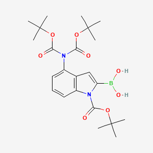 (4-(Bis(tert-butoxycarbonyl)amino)-1-(tert-butoxycarbonyl)-1H-indol-2-yl)boronic acid