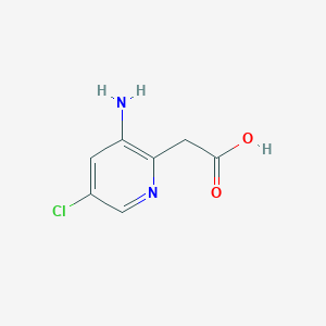 molecular formula C7H7ClN2O2 B12956540 2-(3-Amino-5-chloropyridin-2-YL)acetic acid CAS No. 886373-86-0