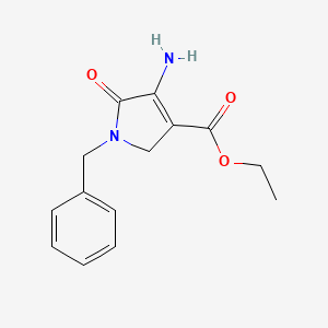 molecular formula C14H16N2O3 B1295658 ethyl 4-amino-1-benzyl-5-oxo-2,5-dihydro-1H-pyrrole-3-carboxylate CAS No. 53720-95-9