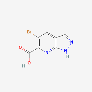 molecular formula C7H4BrN3O2 B12956620 5-Bromo-1H-pyrazolo[3,4-b]pyridine-6-carboxylic acid 