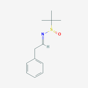 molecular formula C12H17NOS B12956631 (E)-2-Methyl-N-(2-phenylethylidene)propane-2-sulfinamide 