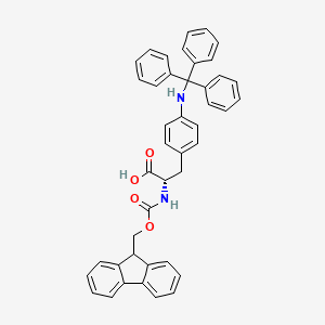 molecular formula C43H36N2O4 B12956705 (S)-2-((((9H-Fluoren-9-yl)methoxy)carbonyl)amino)-3-(4-(tritylamino)phenyl)propanoic acid 