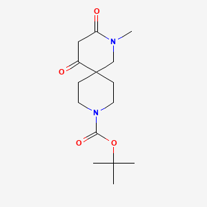 molecular formula C15H24N2O4 B12956733 tert-Butyl 2-methyl-3,5-dioxo-2,9-diazaspiro[5.5]undecane-9-carboxylate 