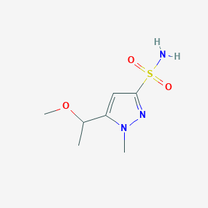 molecular formula C7H13N3O3S B12956813 5-(1-Methoxyethyl)-1-methyl-1H-pyrazole-3-sulfonamide 