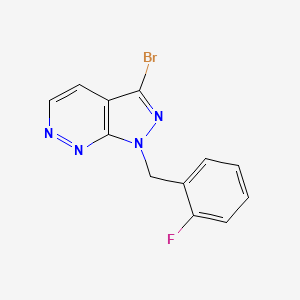 molecular formula C12H8BrFN4 B12956899 3-bromo-1-(2-fluorobenzyl)-1H-pyrazolo[3,4-c]pyridazine 