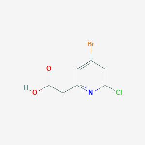 molecular formula C7H5BrClNO2 B12956943 4-Bromo-2-chloropyridine-6-acetic acid 