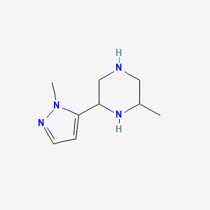 molecular formula C9H16N4 B12956952 2-Methyl-6-(1-methyl-1H-pyrazol-5-yl)piperazine 