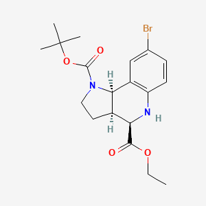 (3aR,4R,9bR)-1-tert-butyl 4-ethyl 8-broMo-3,3a,4,5-tetrahydro-1H-pyrrolo[3,2-c]quinoline-1,4(2H,9bH)-dicarboxylate