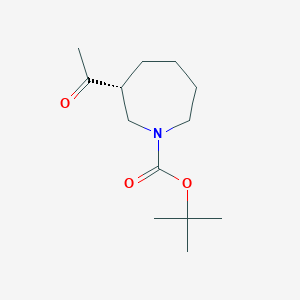 molecular formula C13H23NO3 B12956977 tert-Butyl (R)-3-acetylazepane-1-carboxylate 