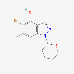 molecular formula C13H15BrN2O2 B12957050 5-Bromo-6-methyl-1-(tetrahydro-2H-pyran-2-yl)-1H-indazol-4-ol 