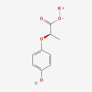 molecular formula C9H9KO4 B12957092 Potassium (R)-2-(4-hydroxyphenoxy)propanoate 