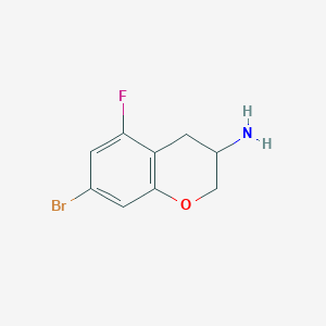 molecular formula C9H9BrFNO B12957167 7-Bromo-5-fluorochroman-3-amine 