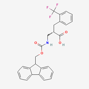 molecular formula C26H22F3NO4 B12957169 (S)-3-((((9H-Fluoren-9-yl)methoxy)carbonyl)amino)-2-(2-(trifluoromethyl)benzyl)propanoic acid 