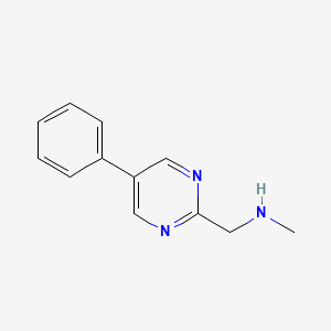 molecular formula C12H13N3 B12957220 N-methyl-1-(5-phenylpyrimidin-2-yl)methanamine 