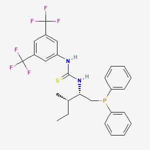 molecular formula C27H27F6N2PS B12957325 1-(3,5-Bis(trifluoromethyl)phenyl)-3-((2S,3S)-1-(diphenylphosphanyl)-3-methylpentan-2-yl)thiourea 