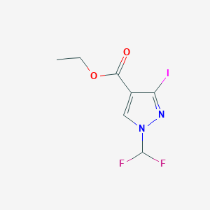 molecular formula C7H7F2IN2O2 B12957361 Ethyl 1-(difluoromethyl)-3-iodo-1H-pyrazole-4-carboxylate 