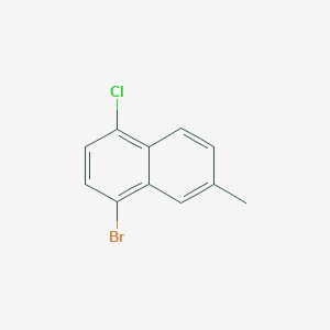 molecular formula C11H8BrCl B12957363 4-Bromo-1-chloro-6-methylnaphthalene 