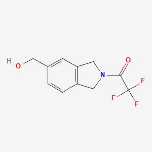 molecular formula C11H10F3NO2 B12957399 2,2,2-Trifluoro-1-(5-(hydroxymethyl)isoindolin-2-yl)ethanone 