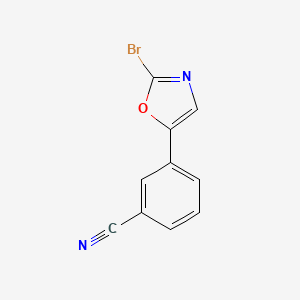 molecular formula C10H5BrN2O B12957425 3-(2-Bromooxazol-5-yl)benzonitrile 