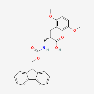 molecular formula C27H27NO6 B12957443 (S)-3-((((9H-Fluoren-9-yl)methoxy)carbonyl)amino)-2-(2,5-dimethoxybenzyl)propanoic acid 