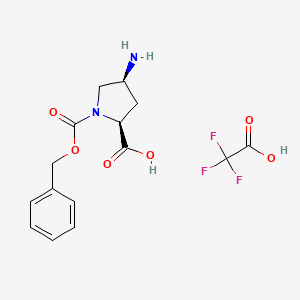 (2S,4S)-4-amino-1-phenylmethoxycarbonylpyrrolidine-2-carboxylic acid;2,2,2-trifluoroacetic acid