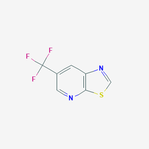 molecular formula C7H3F3N2S B12957492 6-(Trifluoromethyl)thiazolo[5,4-b]pyridine 