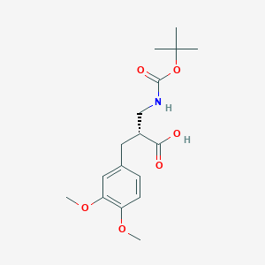 molecular formula C17H25NO6 B12957574 (R)-3-((tert-Butoxycarbonyl)amino)-2-(3,4-dimethoxybenzyl)propanoic acid 